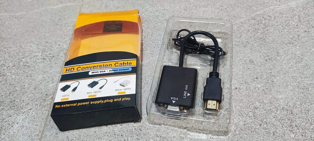 Adaptador conversor VGA HDMI áudio output  - Foto 4