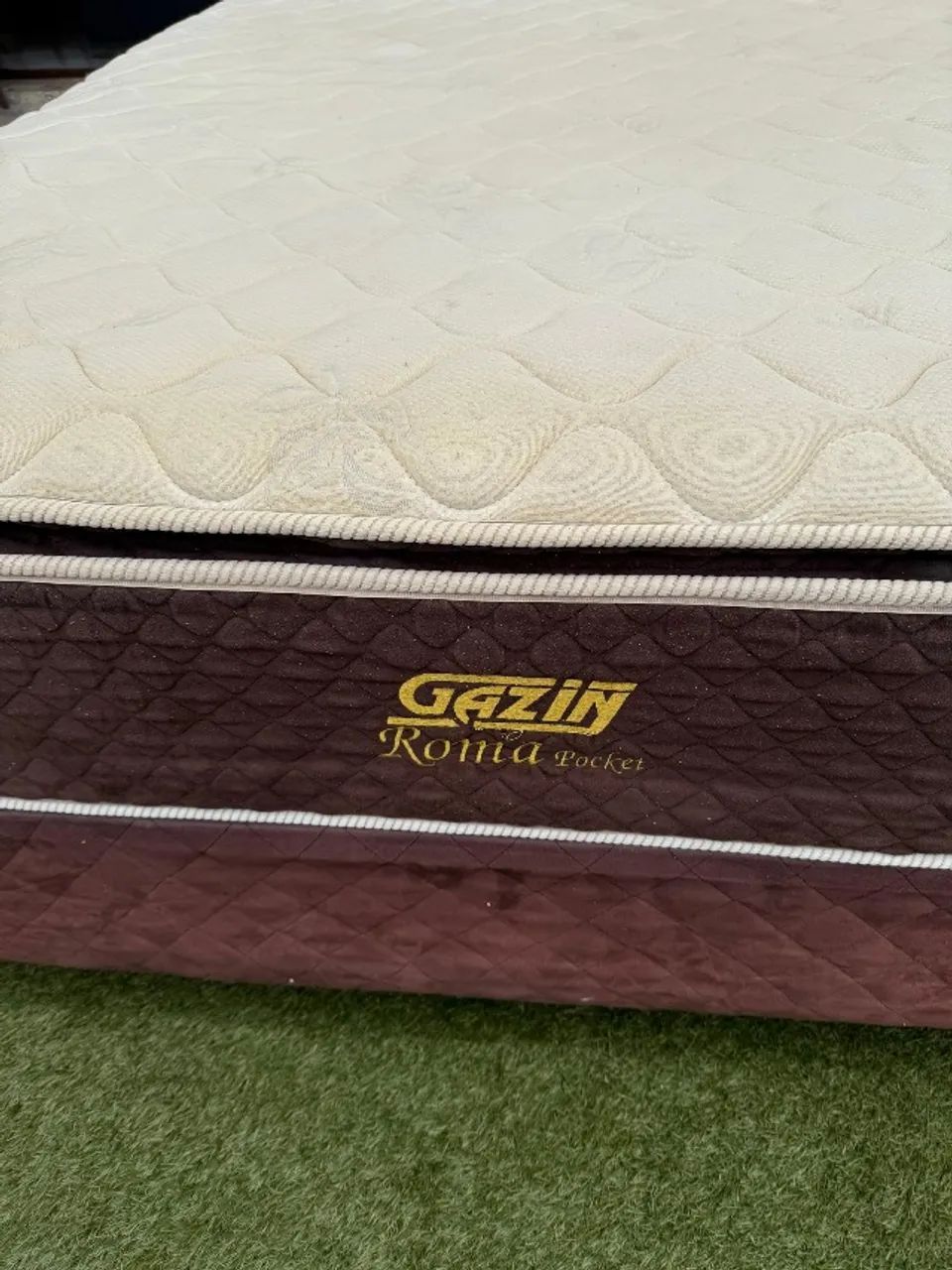 Cama box CASAL GAZIN USADA BASE + COLCHÃO - Entrego!  - Foto 5