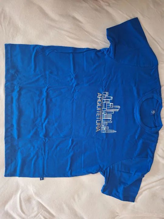 Camiseta Azul Arquitetura - Tamanho G - Foto 5
