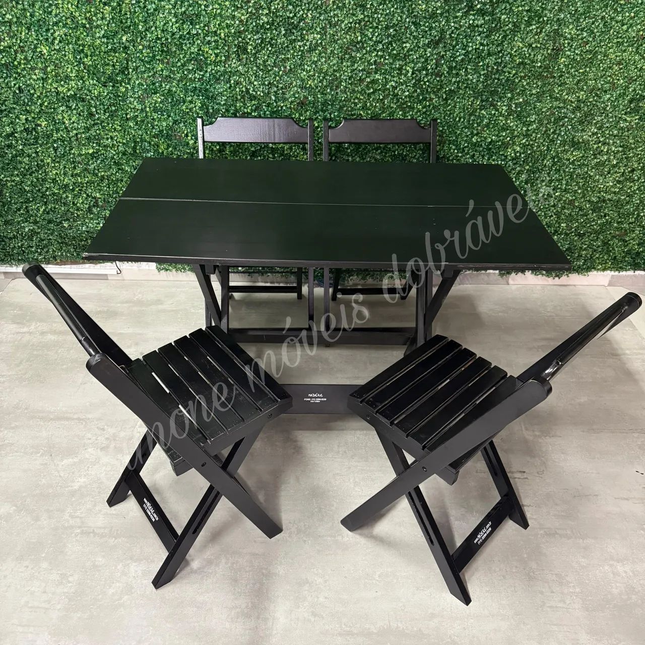 Conjunto Dobrável 1,20x70 e 4 cadeiras - Foto 2