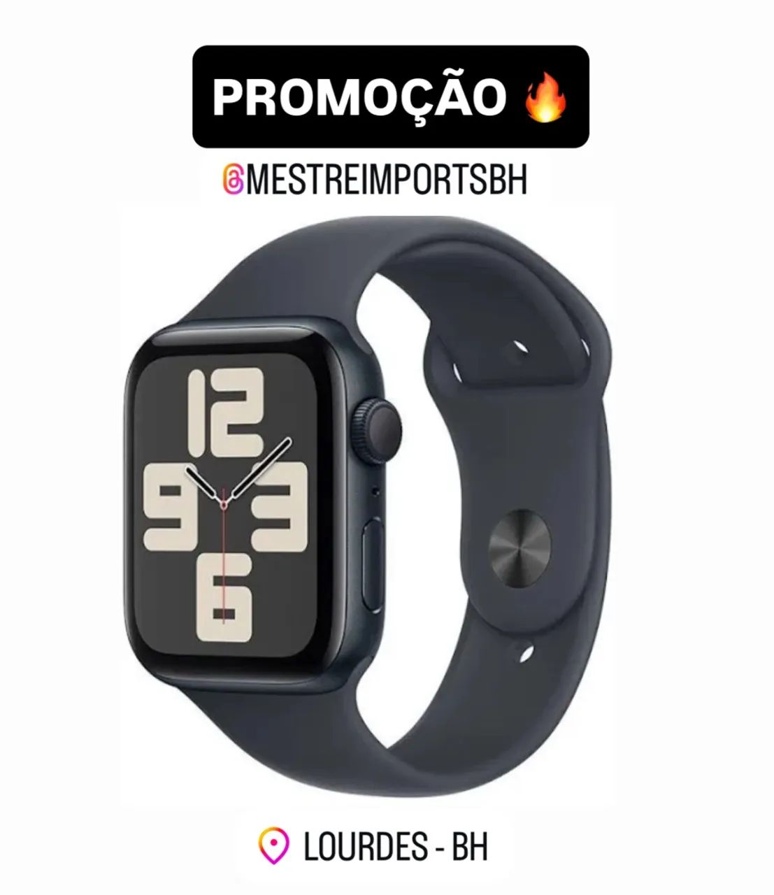 Apple Watch SE 2 44MM PRETO (NOVO) LOJA FÍSICA + ENTREGA GRÁTIS EM BH 