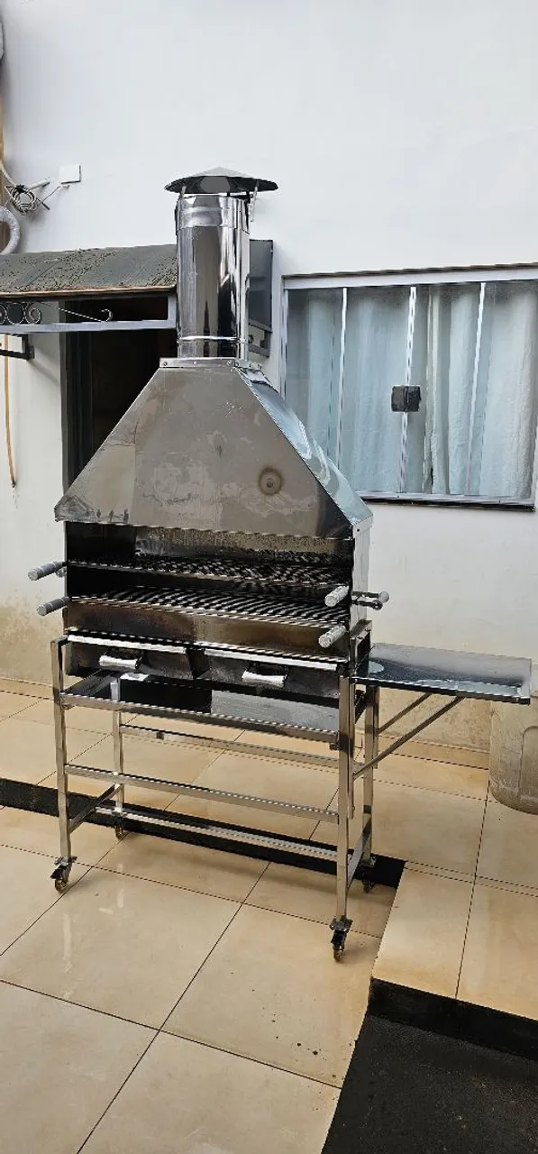 Churrasqueira espetinho profissional de Aço Inoxidável com Exaustor