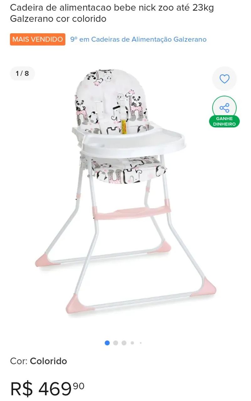 Cadeirinha de alimentação Galzerano bebê  - Foto 5