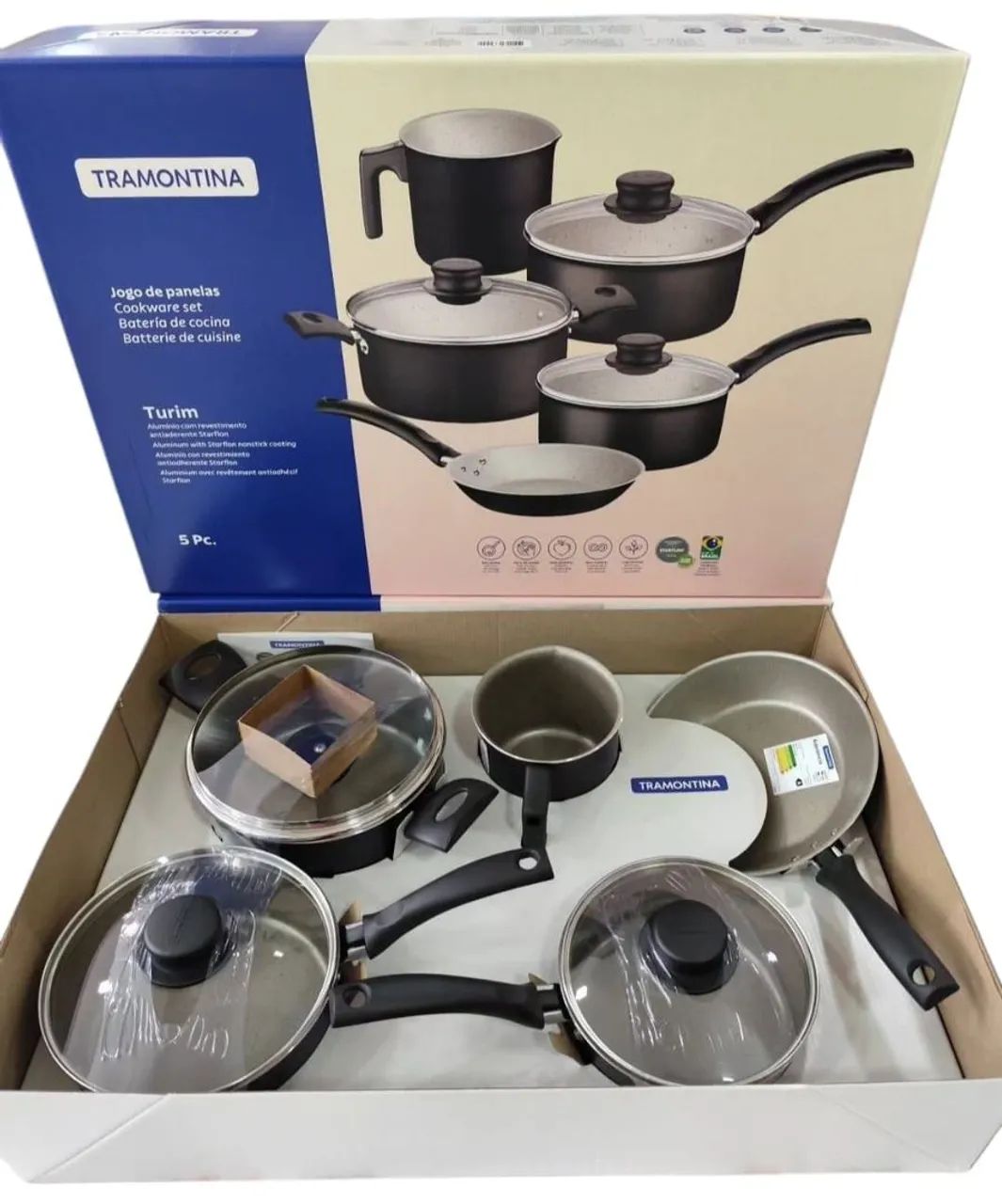 Jogo de Panelas Tramontina Turim 5 Peças - Foto 2