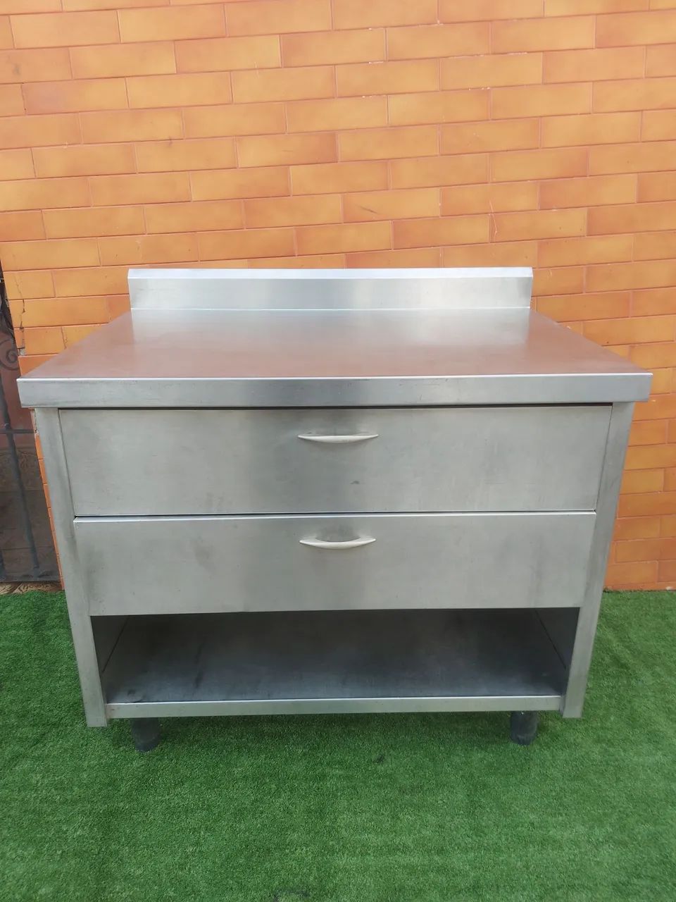 Balcão  bancada inox 2 gavetas 