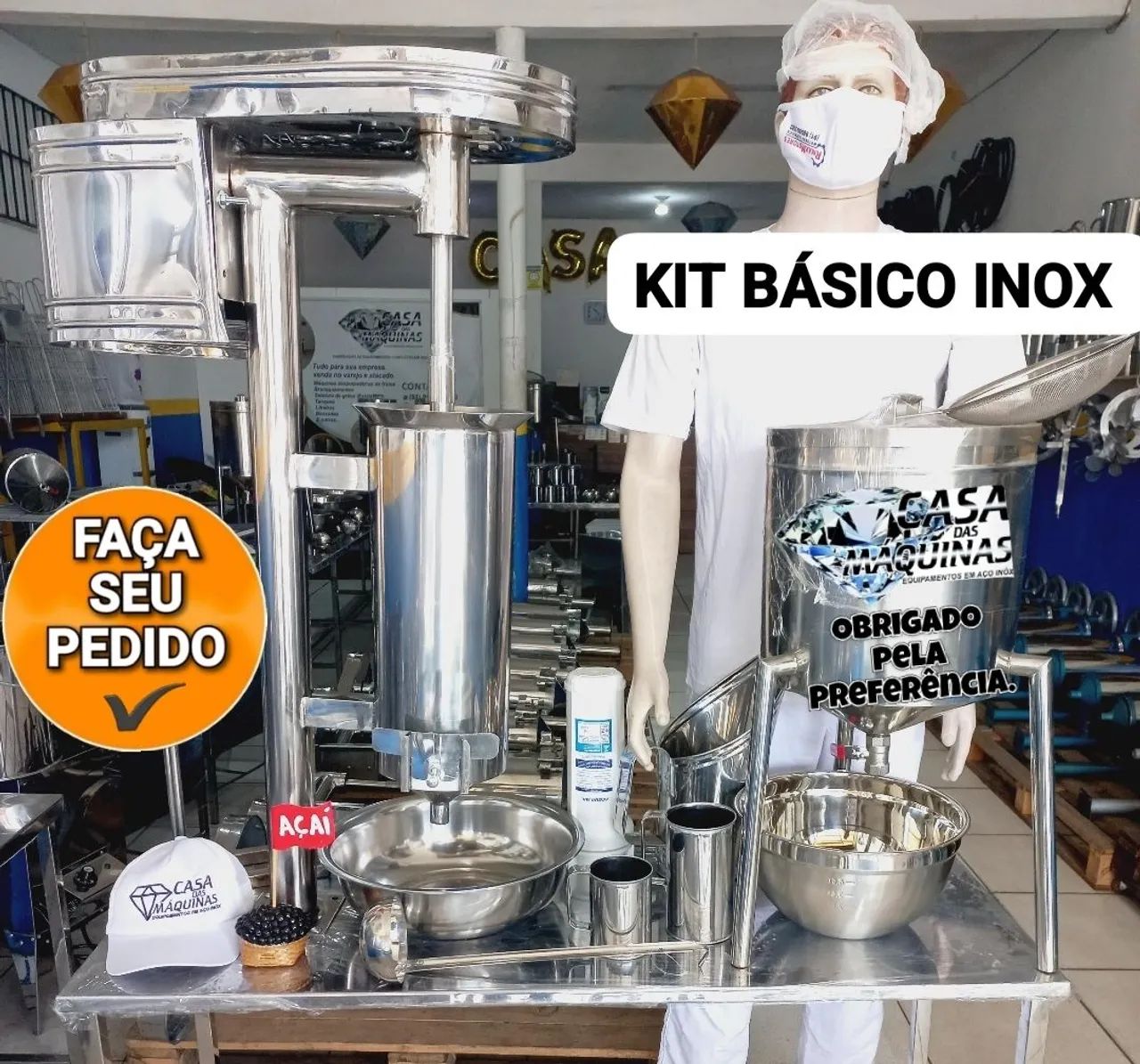 Kit Básico Inox para Açaí - Equipamento Comercial