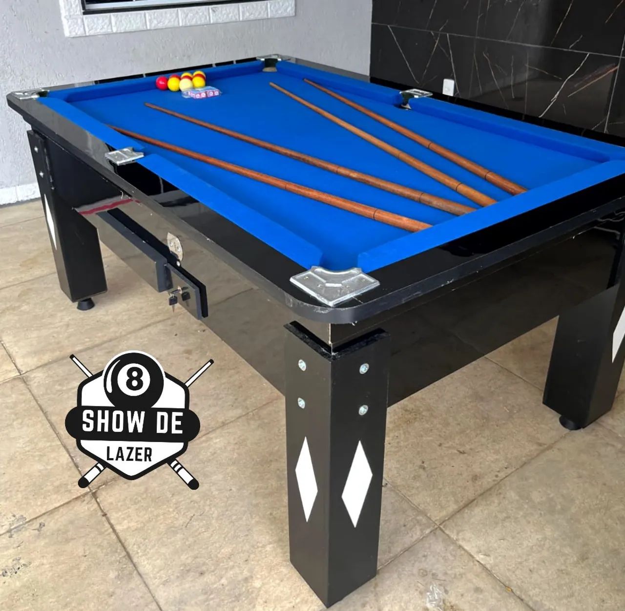 Sinuca Para Comércio Forração Pano Azul  - Foto 5