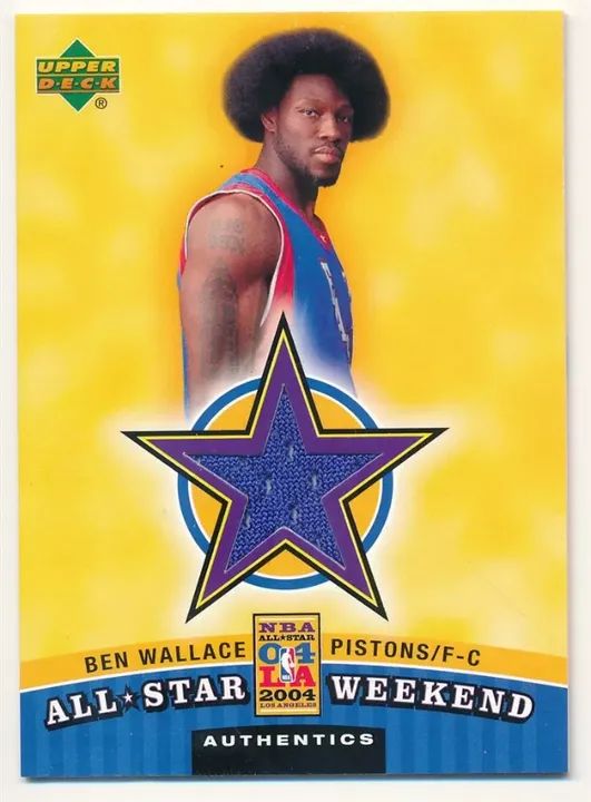 Ben Wallace com Uniforme Patch Card Memo All-Star Weekend 2004 NBA Basquete Colecionador