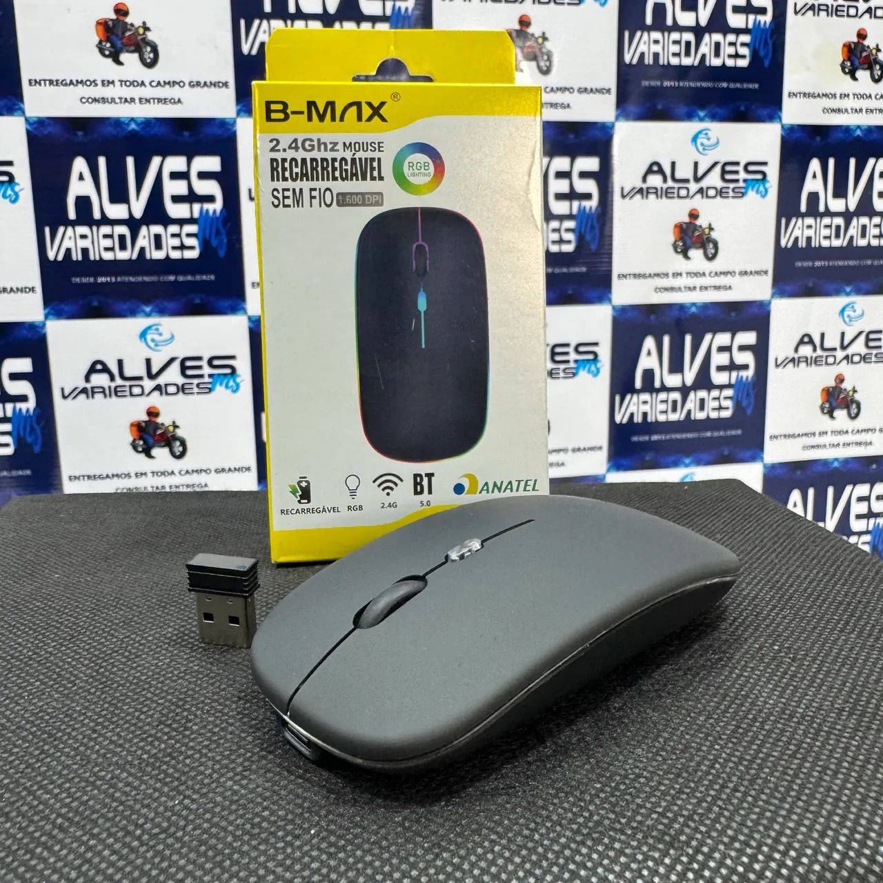 Mouse Sem Fio Bluetooth Recarregável 