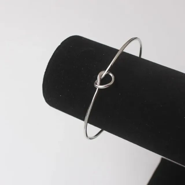 Bracelete Nó Coração Prateado - Foto 2