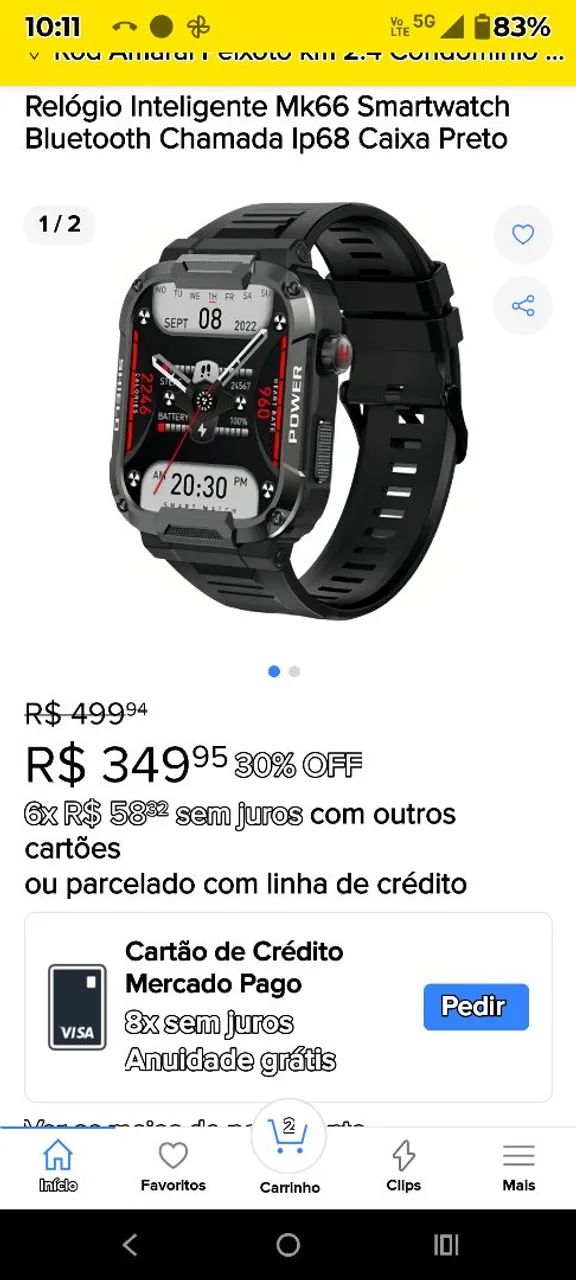 Relógio smartwatch M k66
