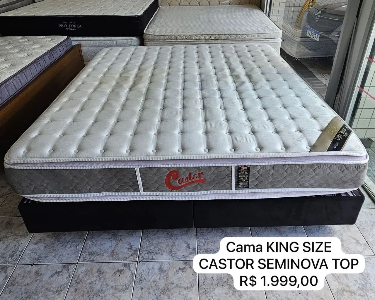 Cama Box King Size Castor Seminnova Top