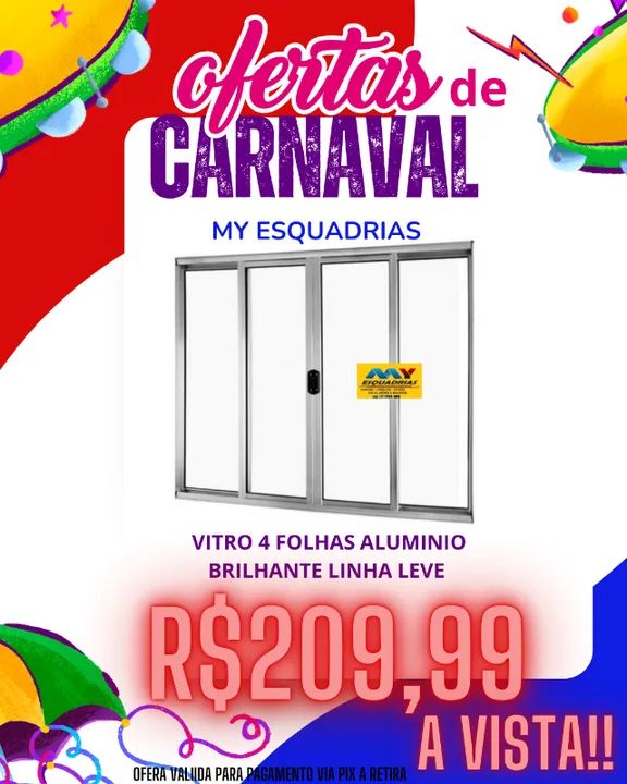 vitrô de alumínio brilhante