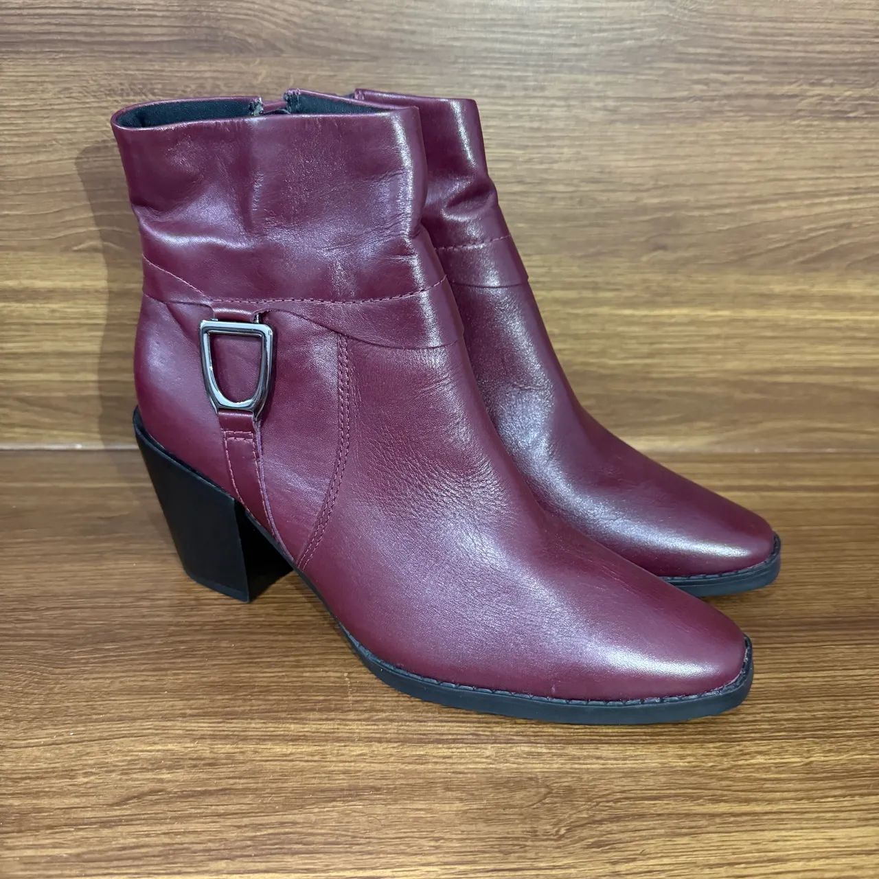 bota bottero couro legítimo vinho 37 - nova