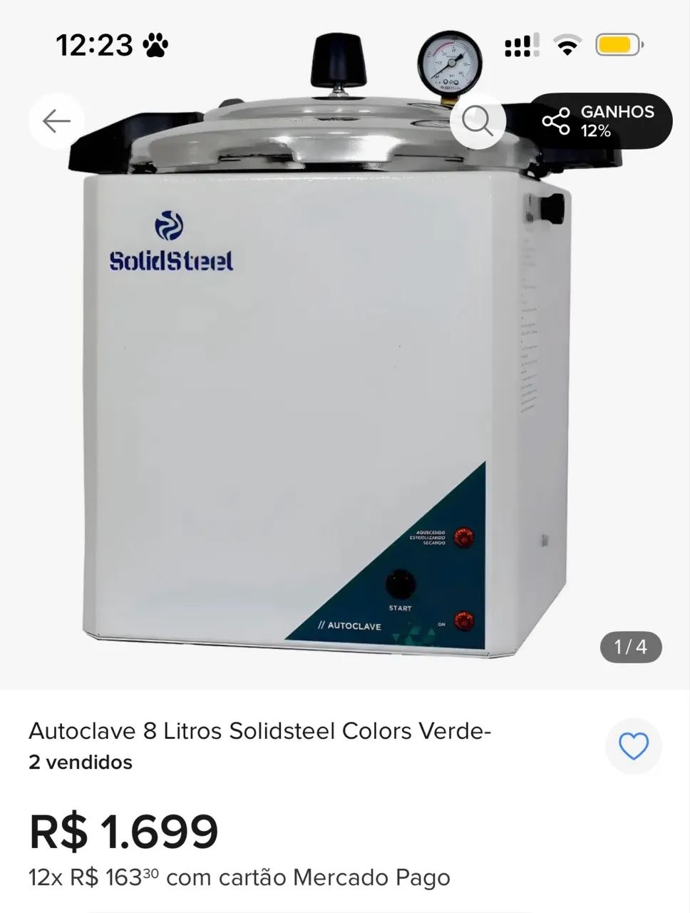 AUTOCLAVE SOLIDSTEEL 8 LITROS ? POUCO USADA - Foto 5