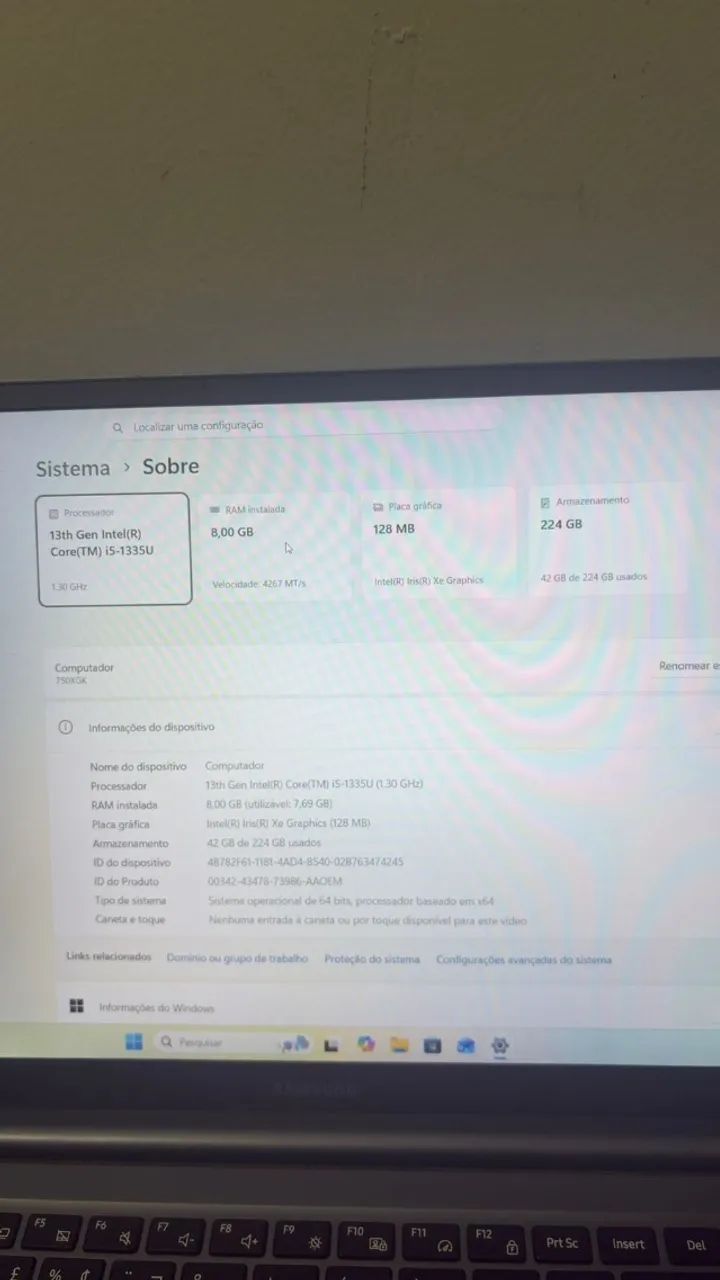 (PRODUTO 2) NOTEBOOK SAMSUNG BOOK 4 USADO - 256GB DE SSD
