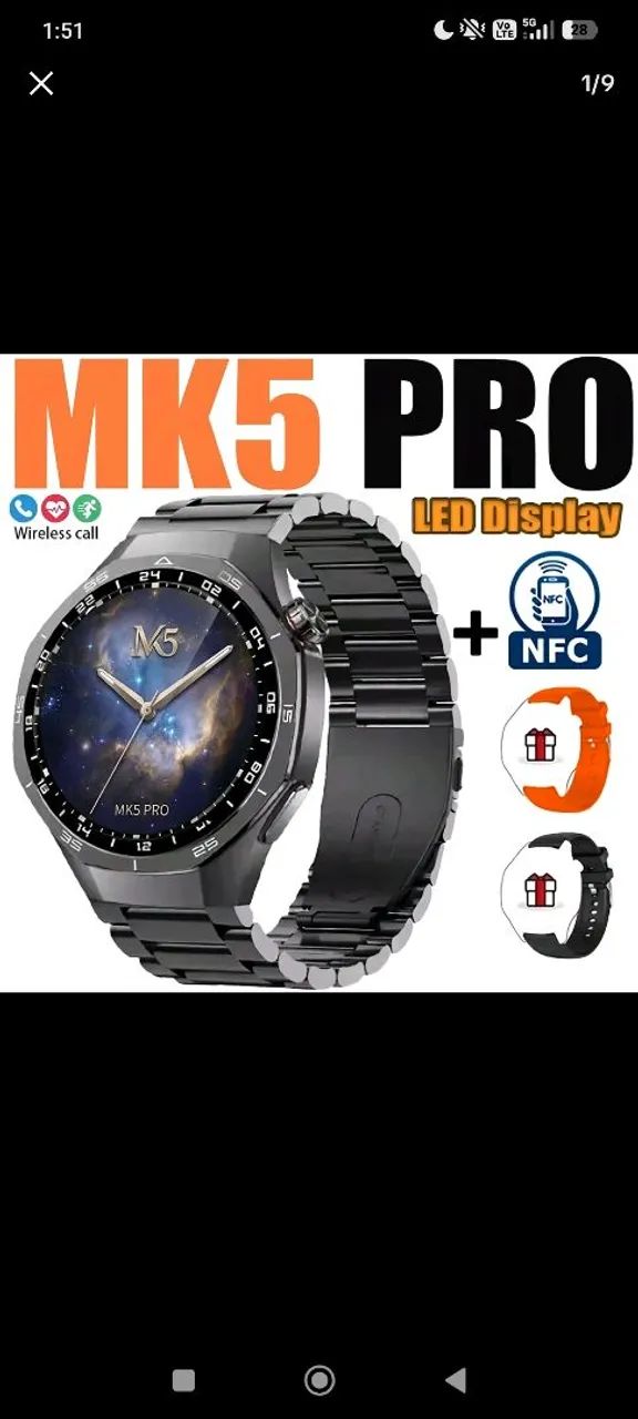 Smartwatch com 3 pulseiras - Foto 2