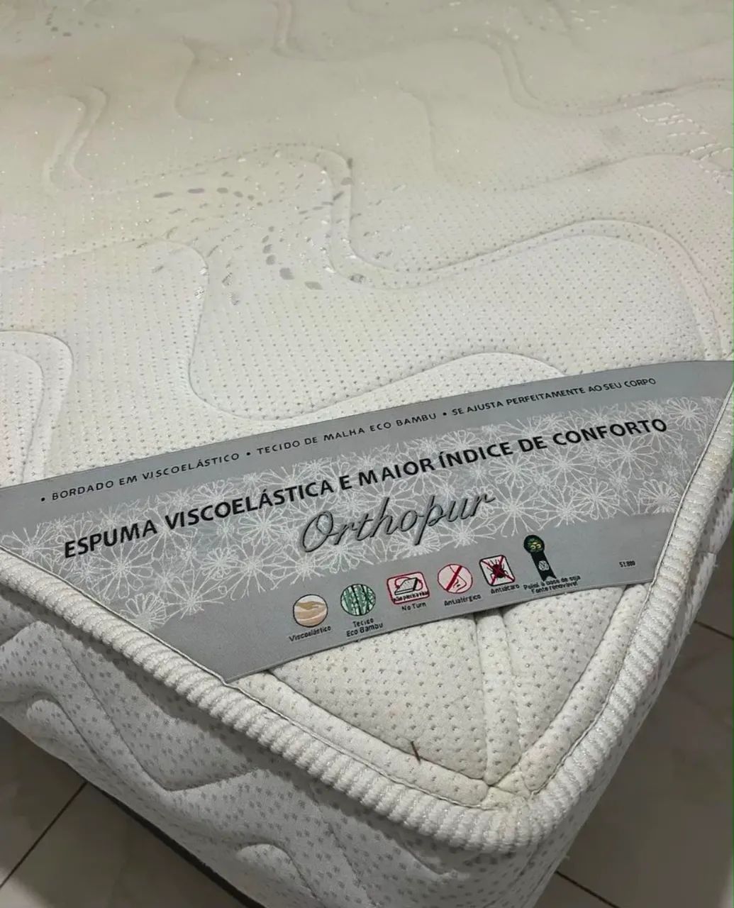 Cama box king size com colchão Ortobon Ortopur - 2,00x1,90 - Foto 3