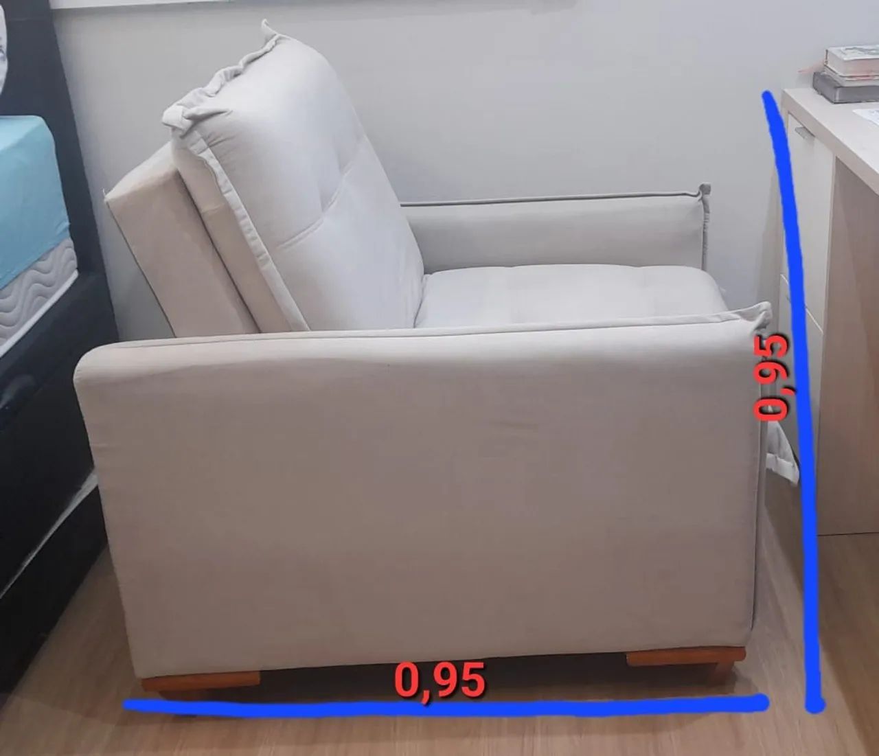 Poltrona Rubi Retrátil Bege - Foto 2