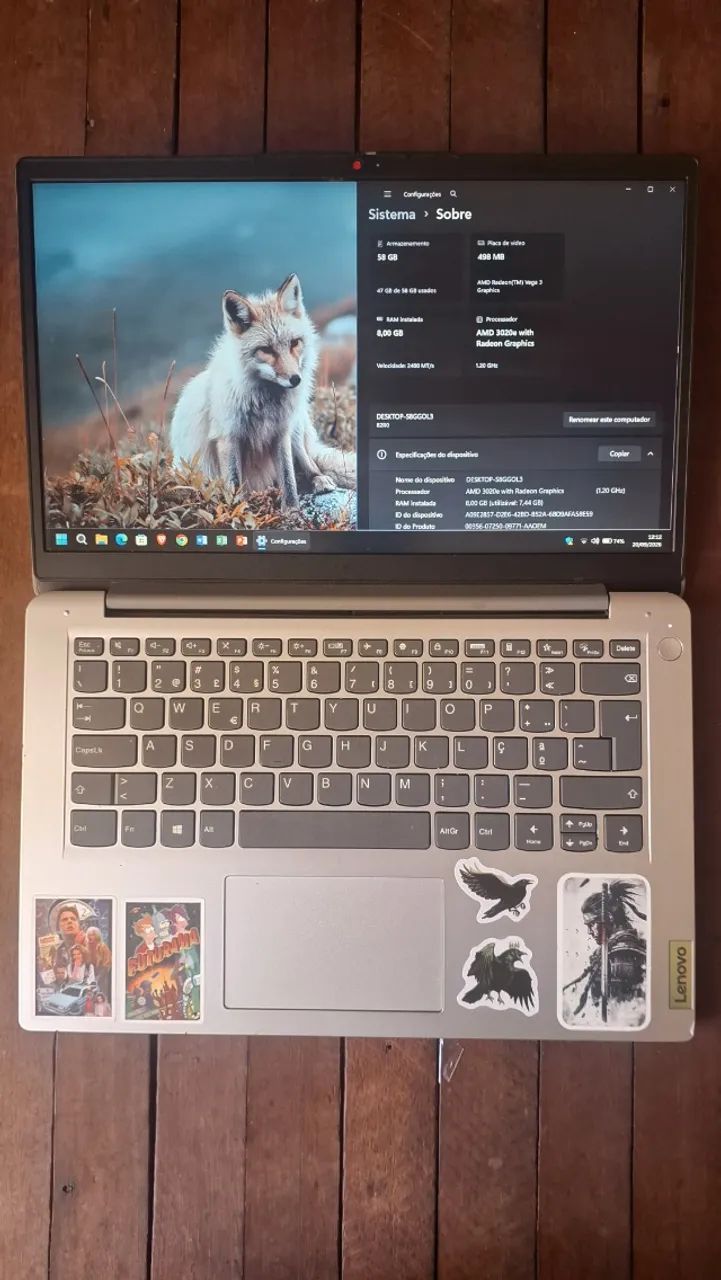notebook lenovo ideapad 1, tela 14" (modelo 14ada7) funcionando 100% 