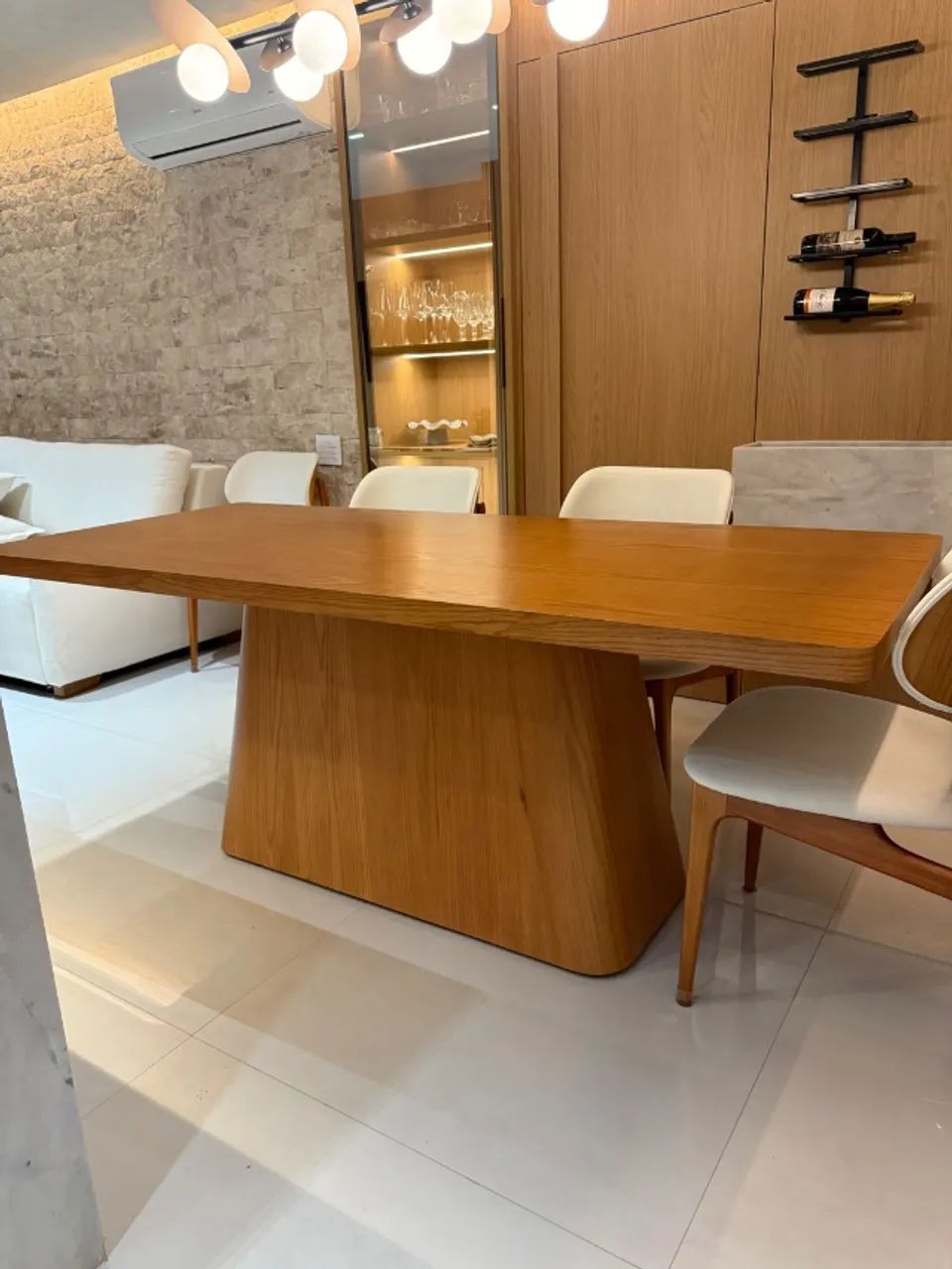 Mesa de jantar quadrada de madeira (2mx90cm) - nova  - Foto 4