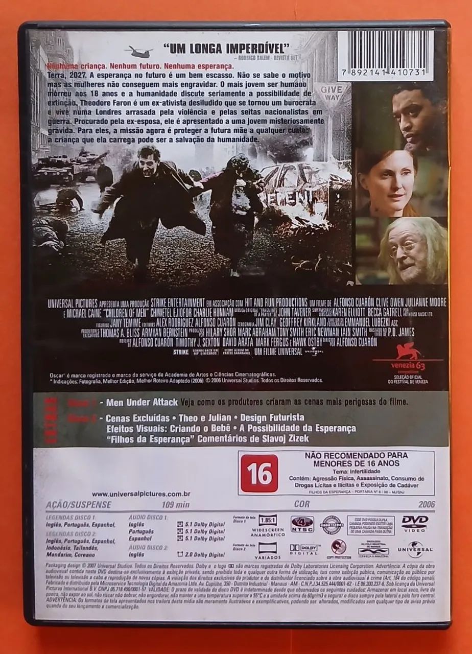 Dvd Filhos da Esperança  - Duplo - Clive Owen  - Foto 2