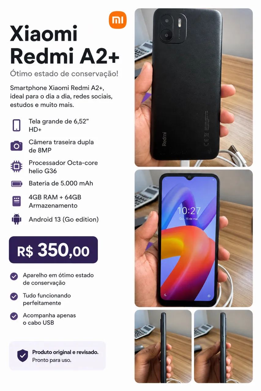 Xiaomi Redmi A2+ 64GB - Muito Conservado