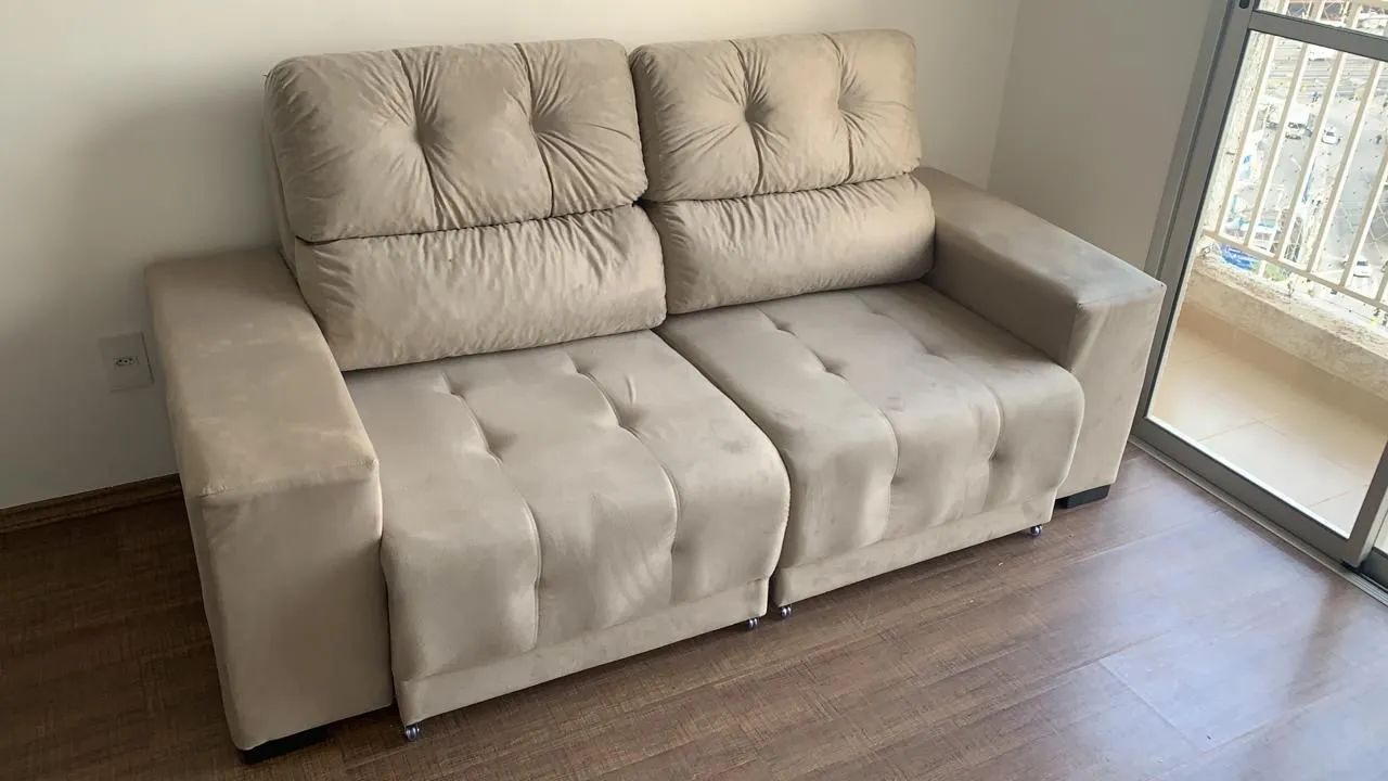 SOFA RETRATIL RECLINÁVEL 2MT NOVO DE FABRICA FRETE GRÁTIS  - Foto 2