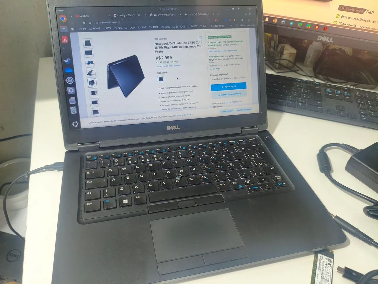 Dell Latitude 5480 + Dockstation WD15 Original + 2 Fontes - Foto 4