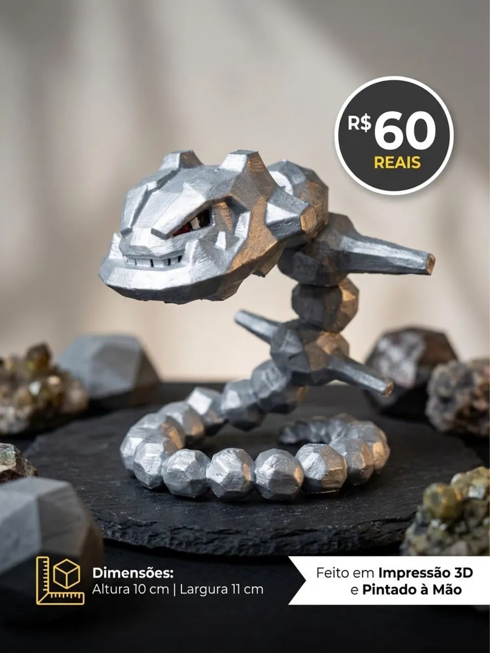 Impressão 3D Pokémon steelix 