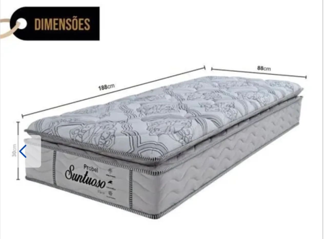 Colchão Probel e base box Solteirão 