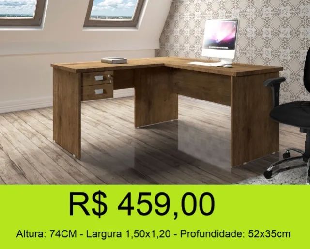 Escrivaninha em L - Parcelamos sem juros - Foto 3