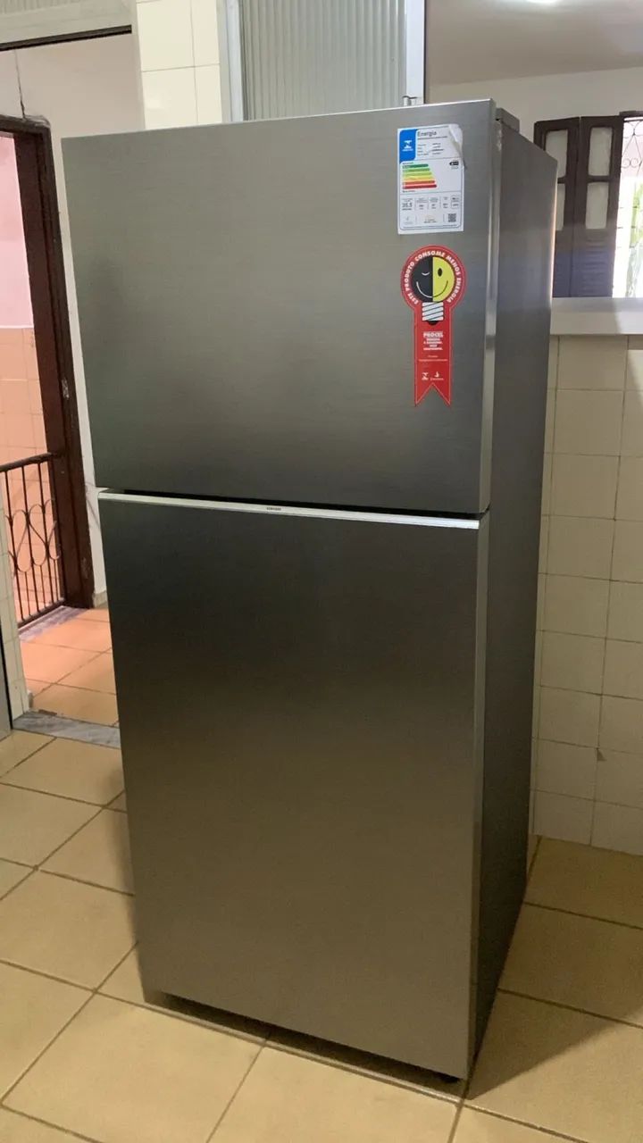 Geladeira Duplex Evolution Smart Things Samsung Rt42 441L Bivolt Blacx inox 