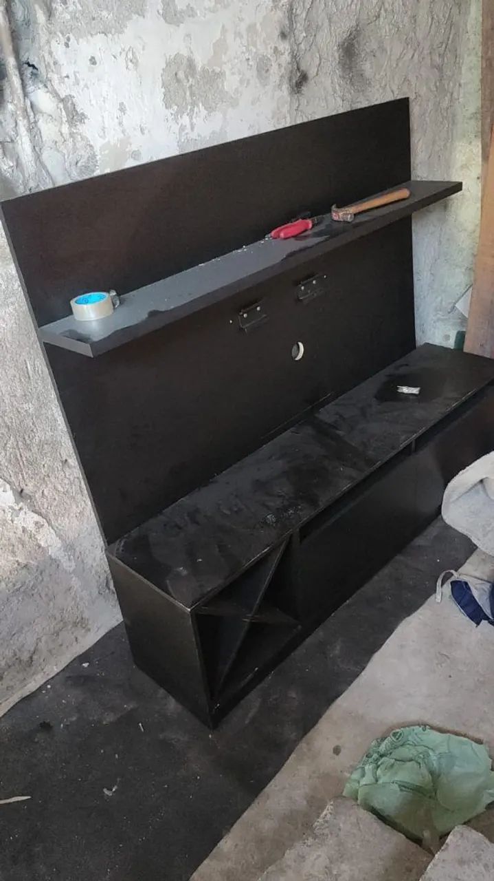 Rack com Painel Preto 