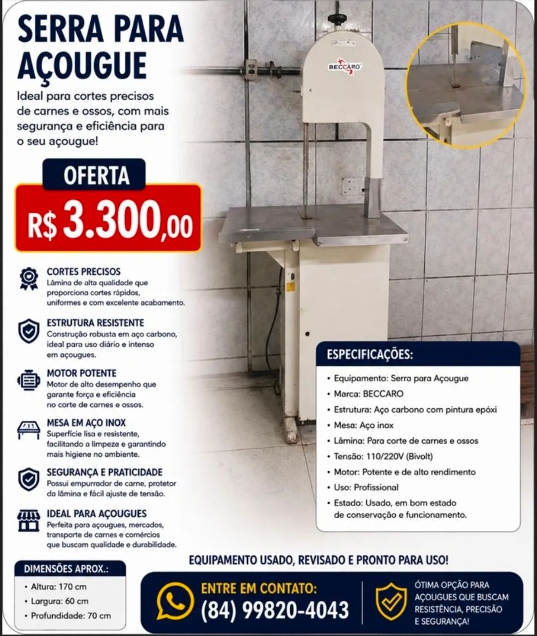 Equipamentos para açougue ou Mercadinho
