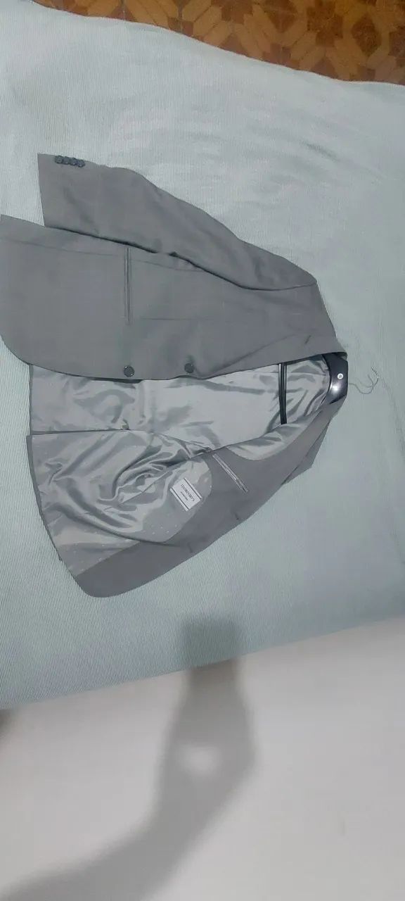 terno slim dorinhos 46 Cinza xadrez - Foto 4