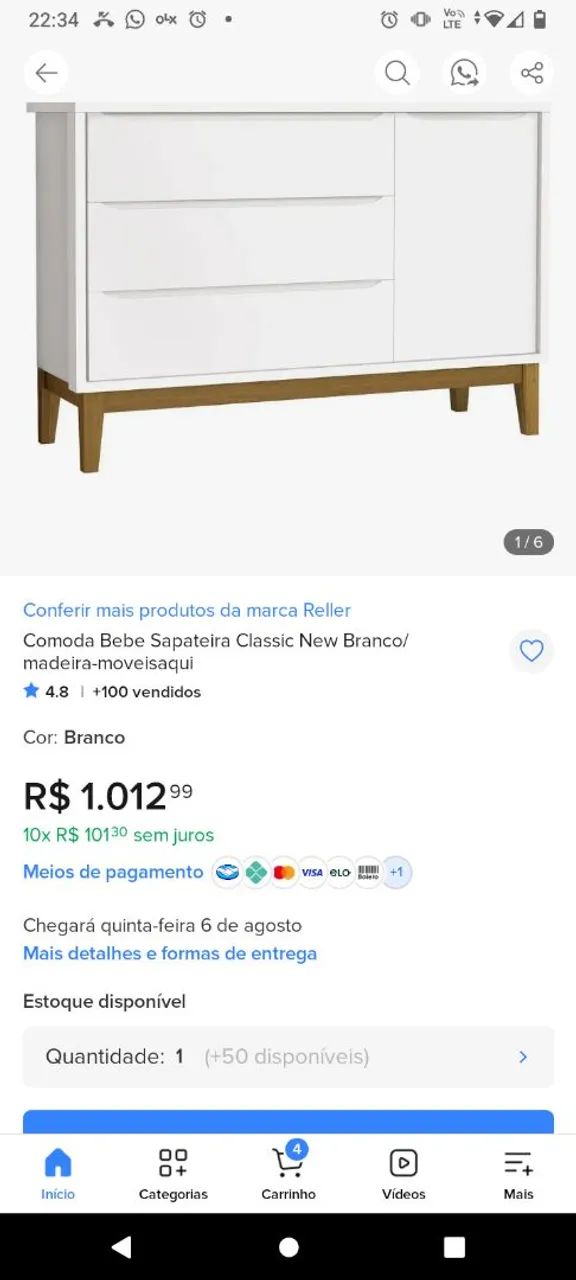 Cômoda Branca marca Reller (madeira premium) - Foto 2