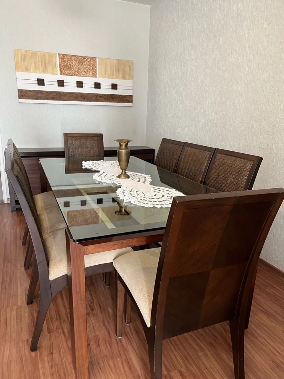 Mesa de jantar de 8 lugares de alto padrão 