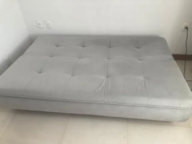 Sofá cama retrátil veludo cinza - Foto 2