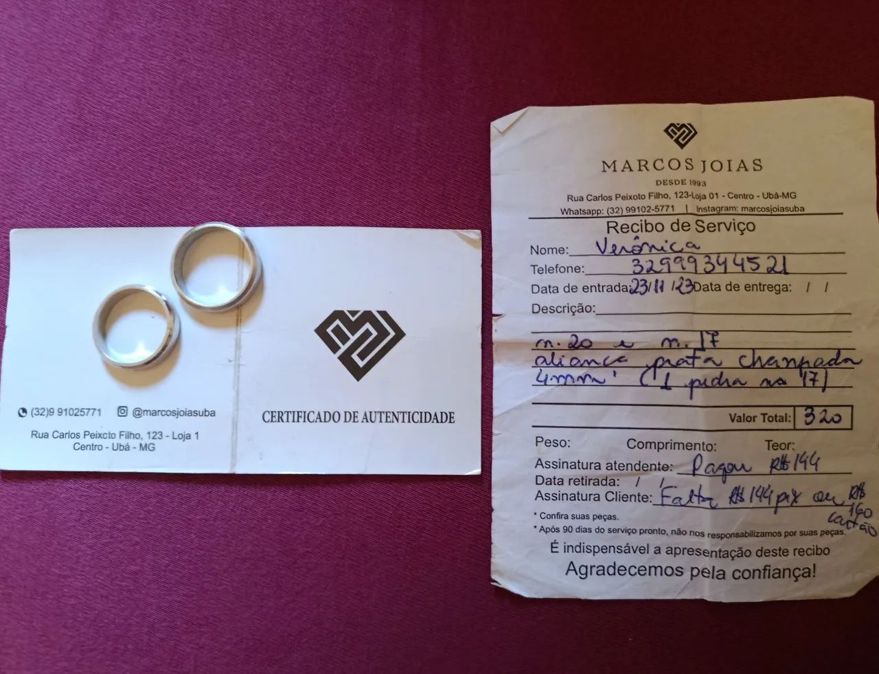 Alianças de Prata com certificado de autenticidade  - Foto 3