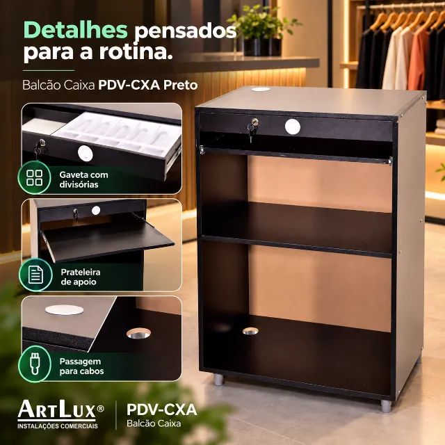 Balcão Caixa PDV Preto - Foto 5