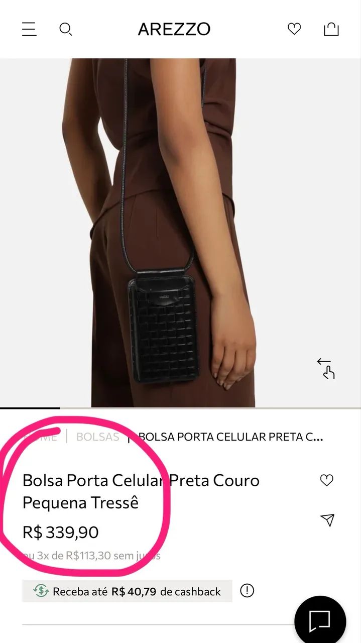 Bolsa couro Arezzo - Porta Celular  - Foto 2