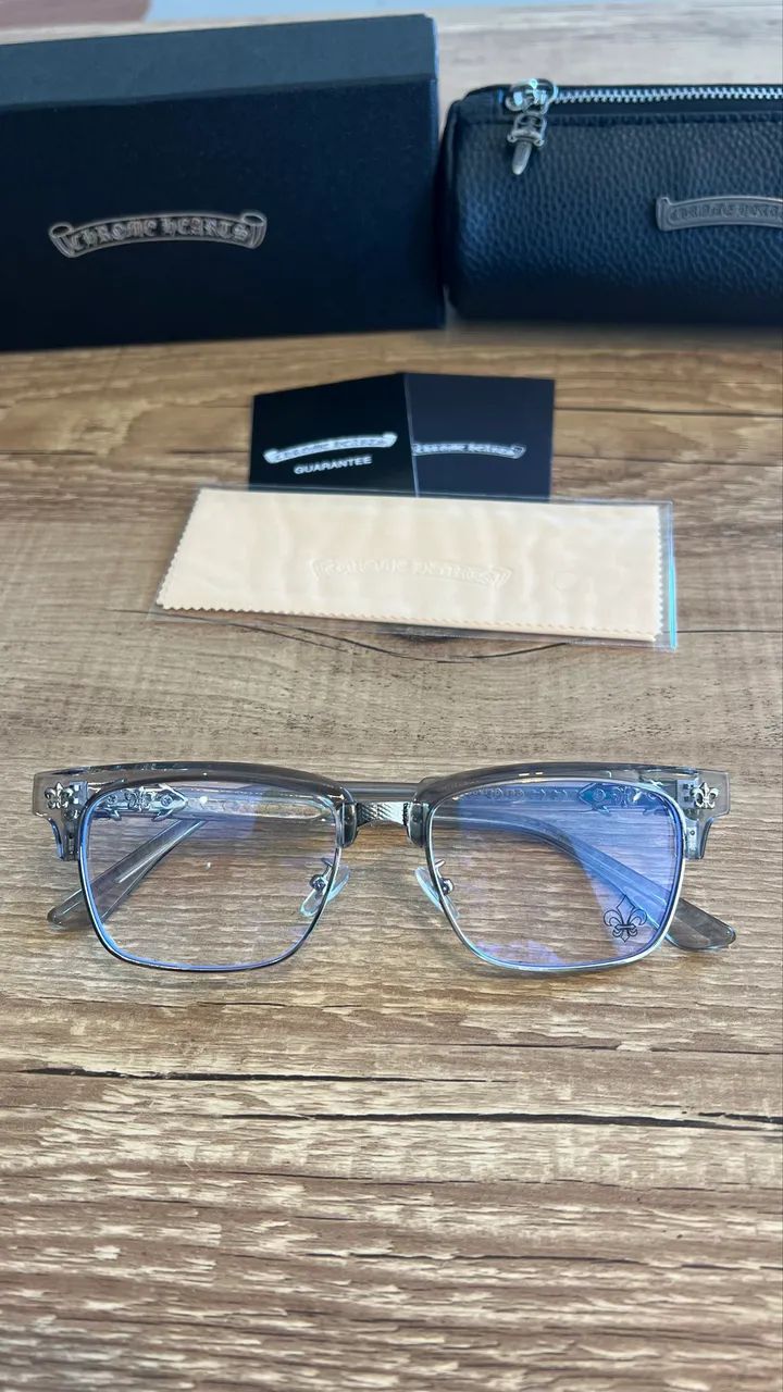 Óculos Chrome Hearts Cinza  - Foto 4