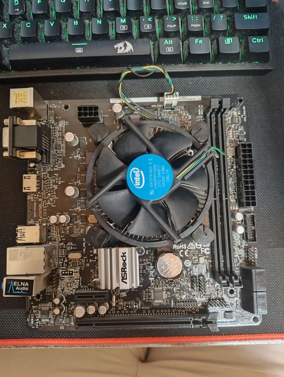 Kit CPU, cooler e Placa mãe, I3-9100f + ASRock H310CM-HG4