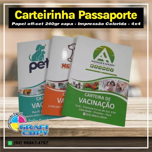 Carteirinha de Vacinação Passaporte Pet
