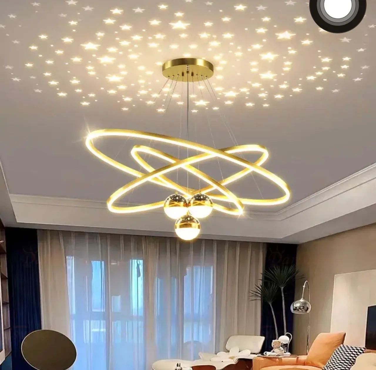 Luminária Pendente LED Dourada Moderna - Nova
