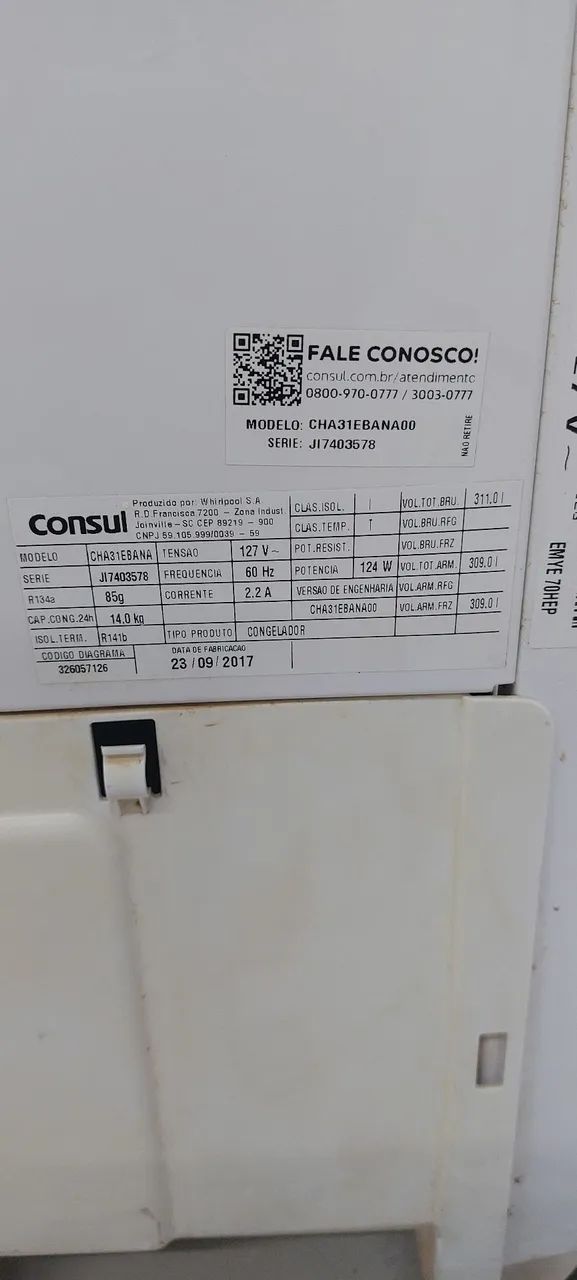 (((12X129,00))) 311LTS 110V FREEZER HORIZONTAL CONSUL EM ÓTIMAS CONDIÇÕES  - Foto 6
