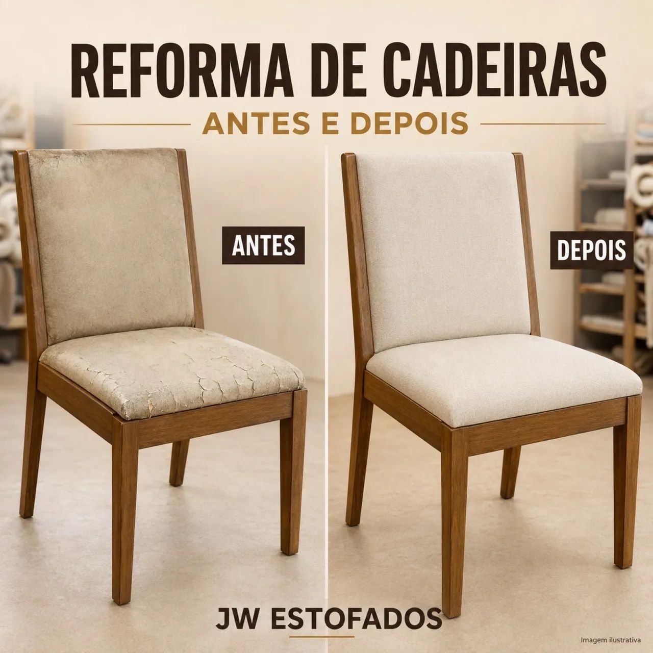 Reforma de Cadeiras Troca de Tecido e Espuma