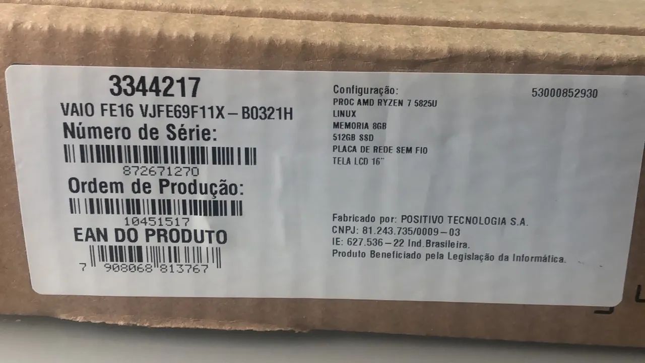 Notebook Vaio Fe16 Amd Ryzen 7 5825u Linux 8gb RAM 512gb Ssd - Foto 4