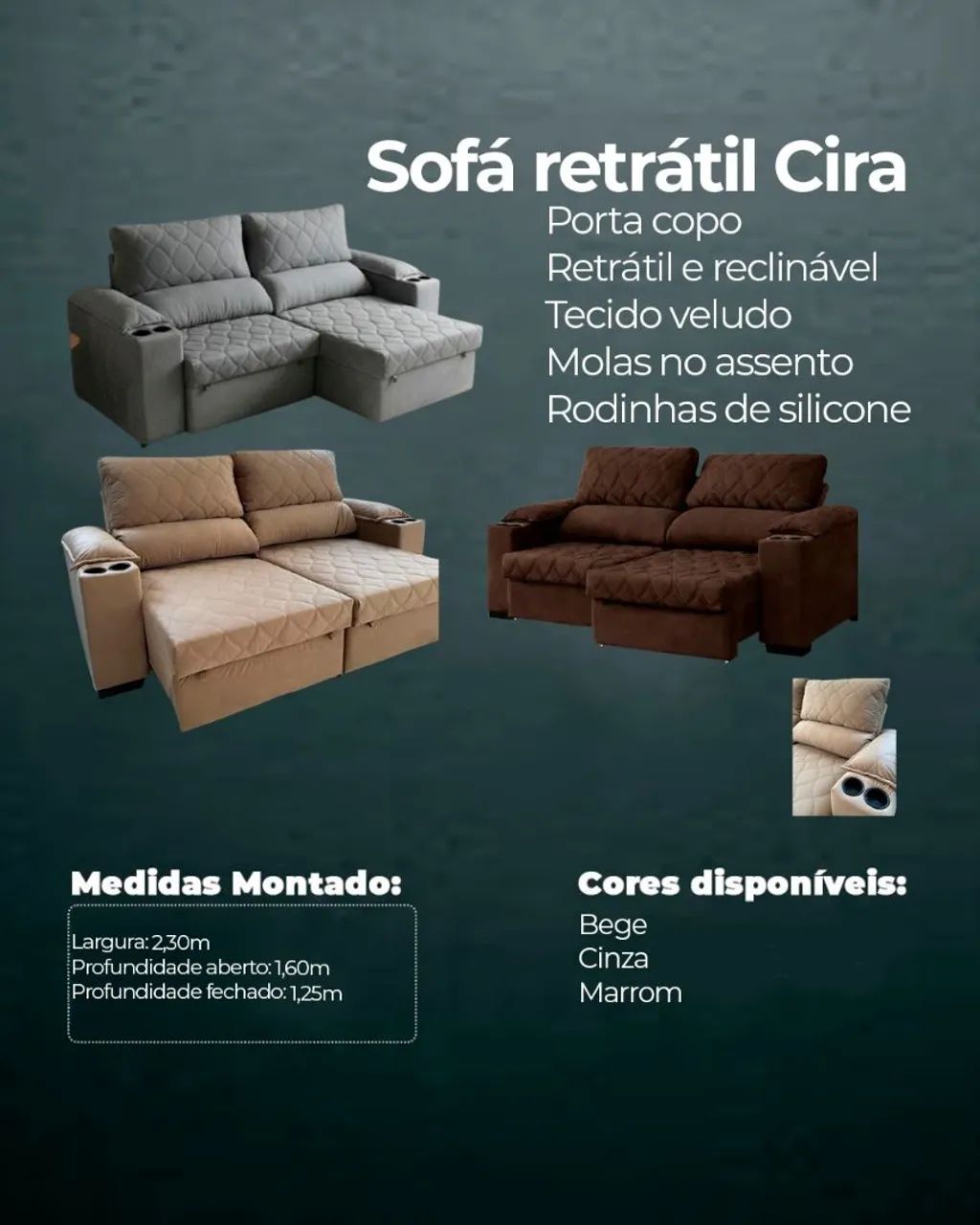 Sofá Retrátil reclinável cinza ótima qualidade entrega grátis para Anápolis  - Foto 4